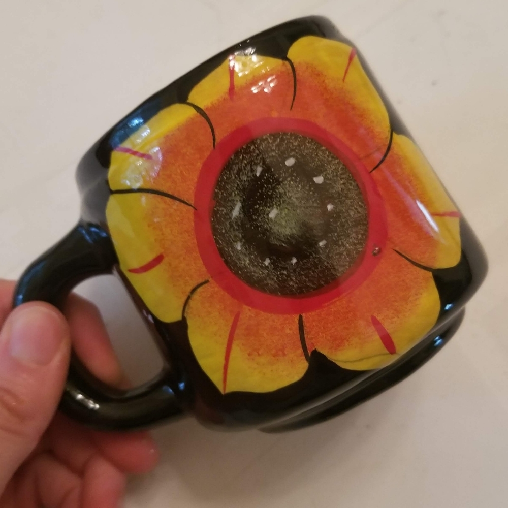 Hand Painted Ceramic Sunflower Mug
